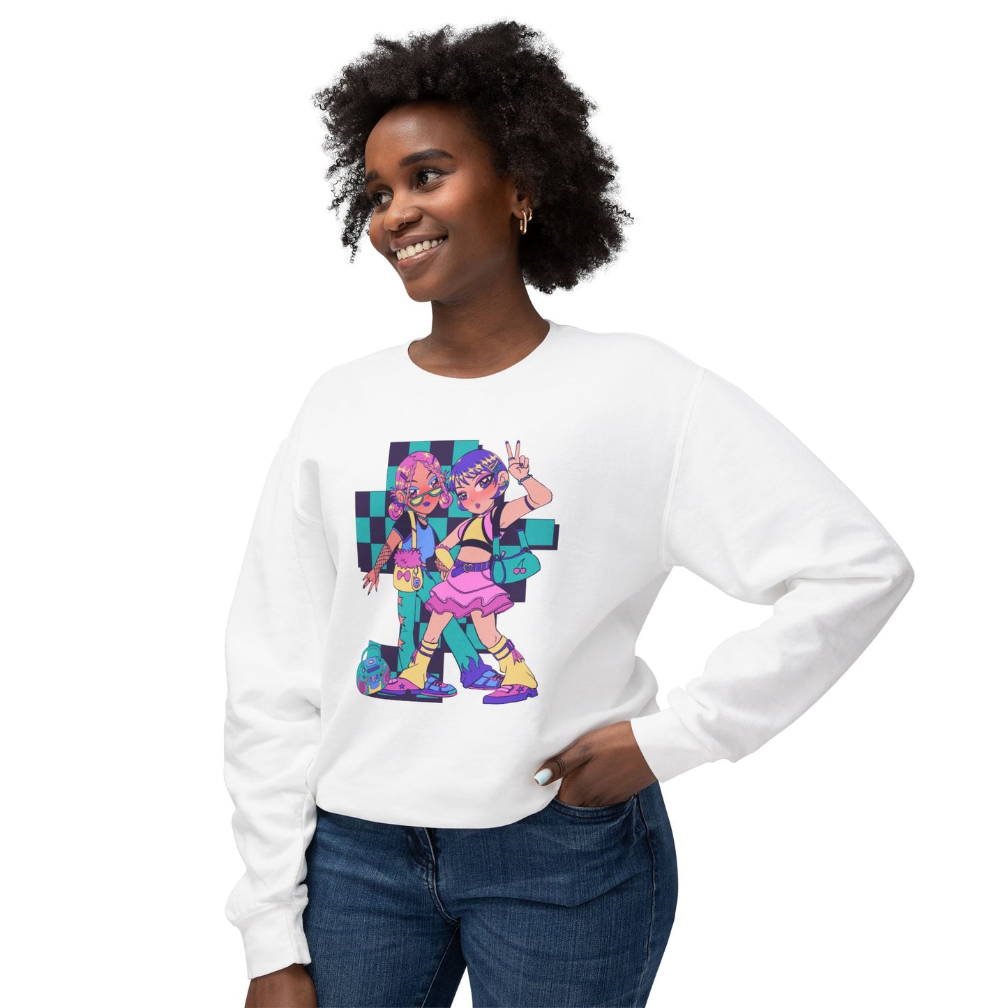 Vibrant Graphic Crewneck Sweatshirt for Trendsetters