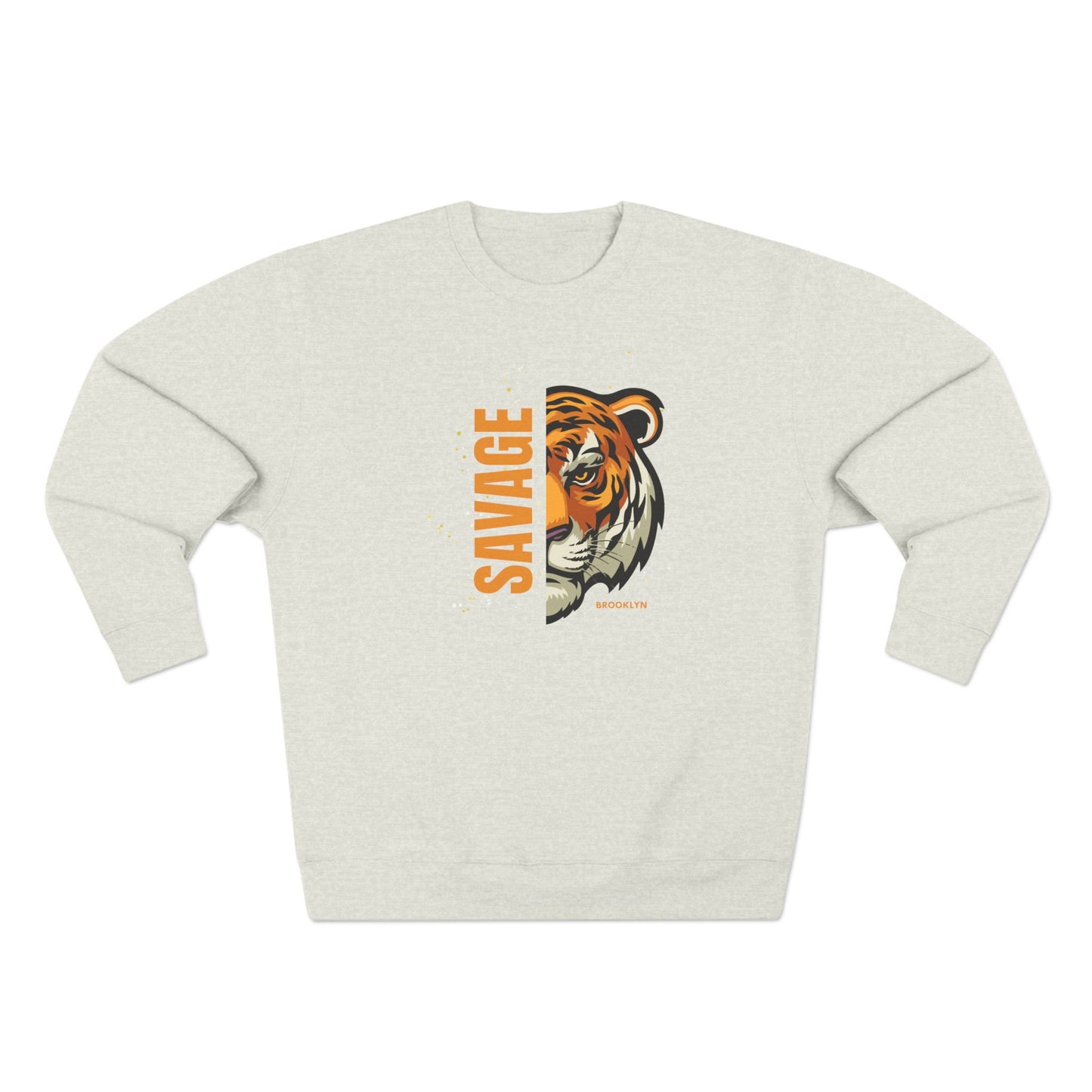 Savage Tiger Crewneck Sweatshirt for Men - Bold Graphic Apparel for Animal Lovers