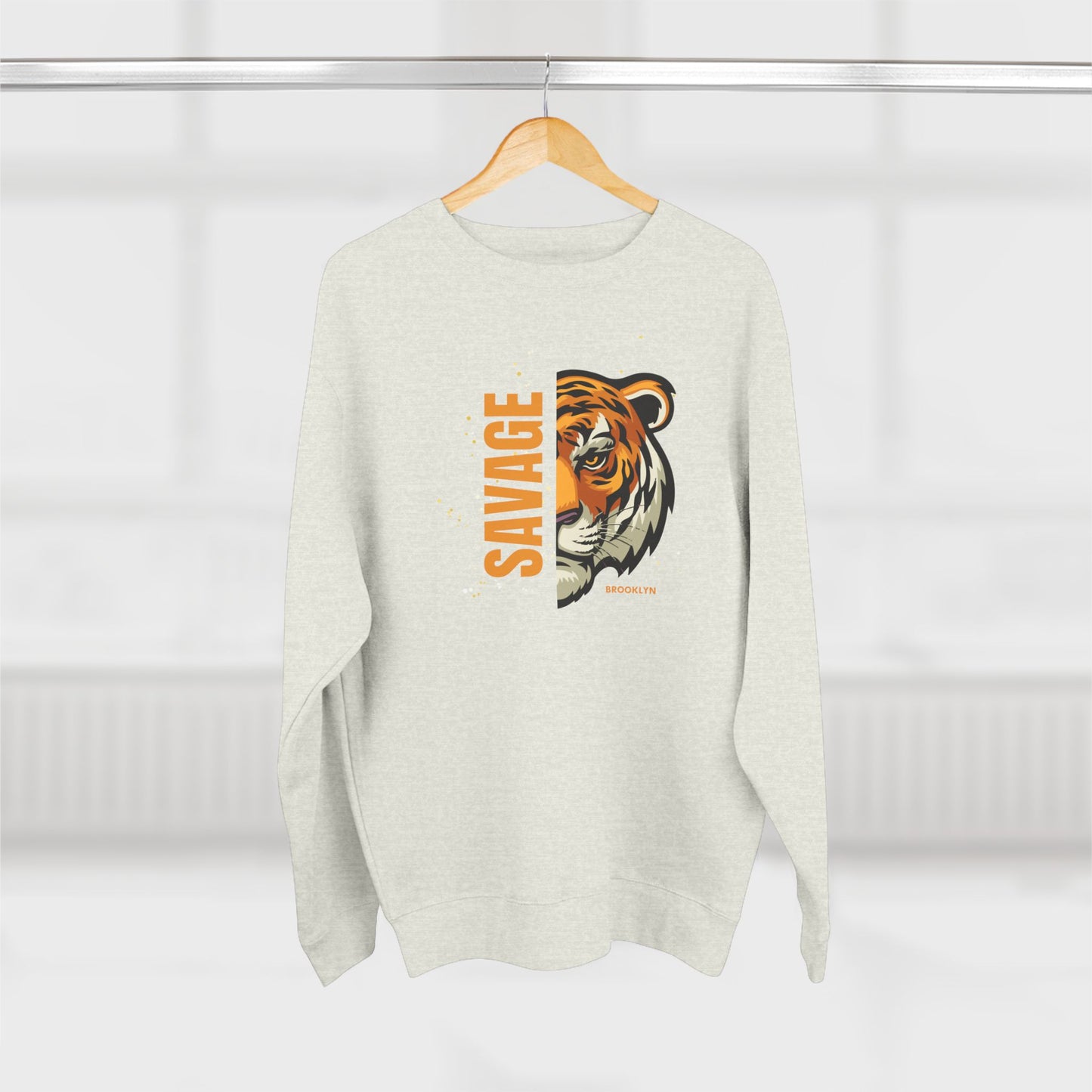 Savage Tiger Crewneck Sweatshirt for Men - Bold Graphic Apparel for Animal Lovers