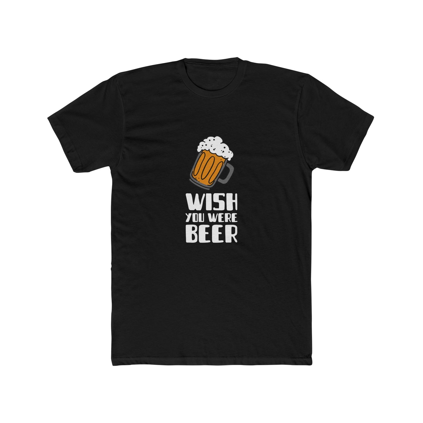 Funny Beer Lover Unisex Cotton Crew Tee - 'Wish You Were Beer' T-Shirt