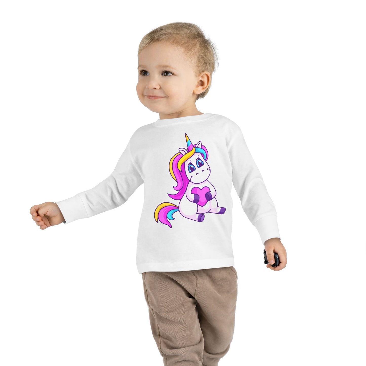 Adorable Unicorn Toddler Long Sleeve Tee – Perfect for Playtime & Birthdays