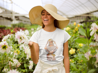 Bohemian Floral Graphic Tee for Women - Perfect for Casual Outings & Festivals