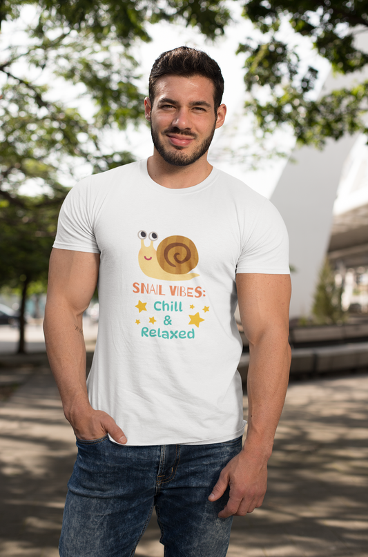 Snail Vibes Ultra Cotton Tee for Men - Chill & Relaxed T-Shirt